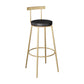 Contemporary Round Bar and Counter Stool Metal Stool with 4 Gold Legs Clearhalo 'Bar Furniture' 'Bar Stools' 'bar_stools' 'furn' 'furn_bar_stools' 'Furniture' 'furniture_bar_stools' 'Kitchen & Dining Furniture' 1200x1200_38edbc7f-d6ee-48db-85a8-8bed4bcf1b8b