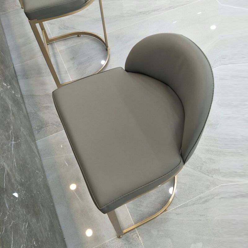 Glam Faux Leather Bar Stool Footrest Counter-height Stool for Dining Room Clearhalo 'Bar Furniture' 'Bar Stools' 'bar_stools' 'furn' 'furn_bar_stools' 'Furniture' 'Kitchen & Dining Furniture' 1200x1200_38ee80c6-88d6-4dda-aeab-61723a0565af