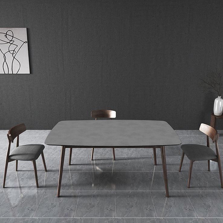 Medieval Modern Rectangle Table Sintered Stone Top Table with Wooden Base and 4 Legs Clearhalo ' dining_table' 'Dining Tables & Seating' 'Dining Tables' 'furn' 'furn_dining_table' 'Furniture' 'furniture_dining_table' 'Kitchen & Dining Furniture' 'kitchen&dining_furn' 'kitchen' 'kitchen_dining_table' 1200x1200_38ef135e-c2c0-4282-a921-30d13c4fec0c