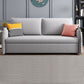 Microfiber Contemporary Sofa Convertible Grey Sofa Bed with Square Arm