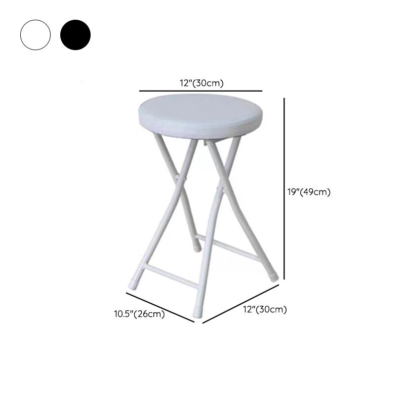 Modern Counter Chair Foldable Bistro Round Shape Cushion Chair with Metal 4 Legs Clearhalo 'Bar Furniture' 'Bar Stools' 'bar_stools' 'furn' 'furn_bar_stools' 'Furniture' 'Kitchen & Dining Furniture' 1200x1200_38f17acc-44d2-465d-8ab4-7374dfff9bce