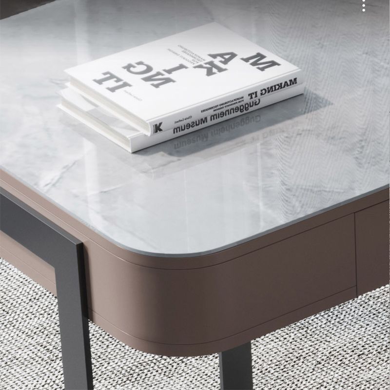 2つの引き出し付きの現代的な長方形のライティングデスクストーンオフィスデスク