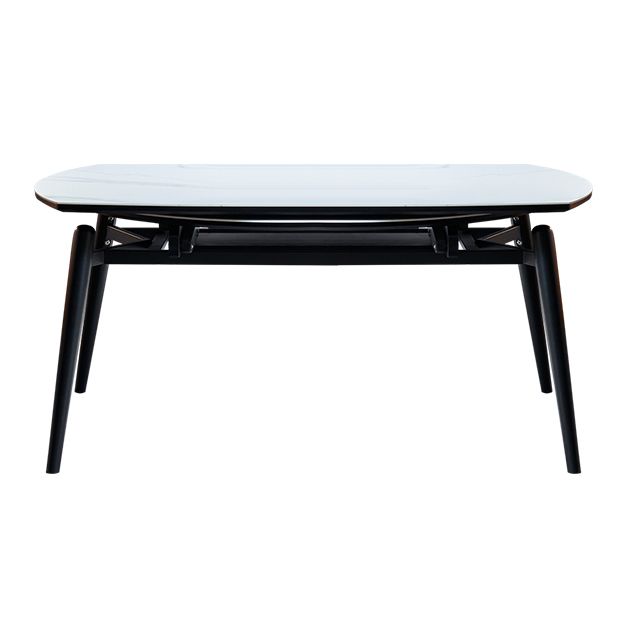 Simplicity Style Round Dining Table Stone Drop-Leaf Dinner Table with 4 Legs Clearhalo ' dining_table' 'Dining Tables & Seating' 'Dining Tables' 'furn' 'furn_dining_table' 'Furniture' 'furniture_dining_table' 'Kitchen & Dining Furniture' 'kitchen&dining_furn' 'kitchen' 'kitchen_dining_table' 1200x1200_38f46b61-e9e0-409b-b21d-71c39d514def