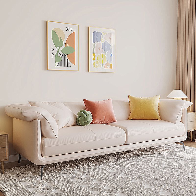 Pillow Top Arm Sectionals 33.46"High Removable Cushion Sofa for Living Room, Beige Clearhalo 'furn' 'furn_sectionals' 'Furniture' 'furniture_sectionals' 'Living Room Furniture' 'Sectionals' 1200x1200_38f49c13-8a40-4161-afdc-6824027cbf92