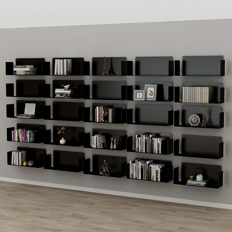 1 Shelf Closed Back Bookshelf Glam Metal Floating Horizontal Bookcase Clearhalo 'Bookcases' 'furn' 'furn_bookcases' 'Furniture' 'Office Furniture' 1200x1200_38f56074-63b0-4909-a692-19668137ec59