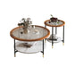Glass & Slate Round Coffee Table Set Tropical Shelf Included Cocktail Table Clearhalo 'Coffee & Accent Tables' 'Coffee Tables' 'coffee_tables' 'furn' 'furn_coffee_tables' 'Furniture' 'Living Room Furniture' 1200x1200_38f80160-8e1b-4034-bc55-e121b50b0f62