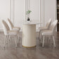 Contemporary Dining Table Stone Dining Table in White with Double Pedestal Clearhalo 'Dining Tables & Seating' 'Dining Tables' 'dining_table' 'furn' 'furn_dining_table' 'Furniture' 'Kitchen & Dining Furniture' 1200x1200_38f865f3-ae69-44a2-9b26-1949bb4e6821