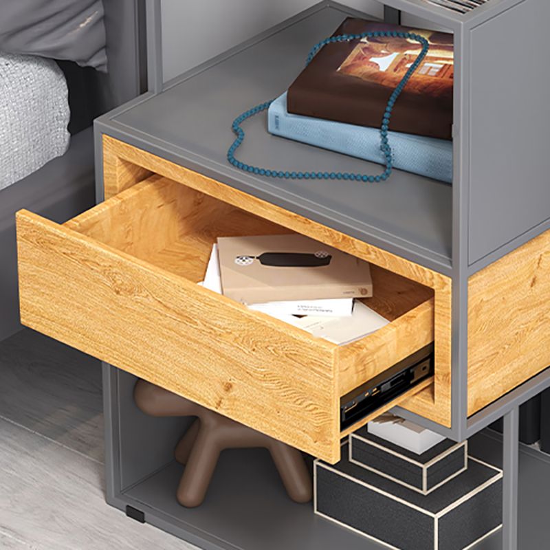 Armoire de chevet en verre inférieur industriel avec tiroir pour chambre à coucher