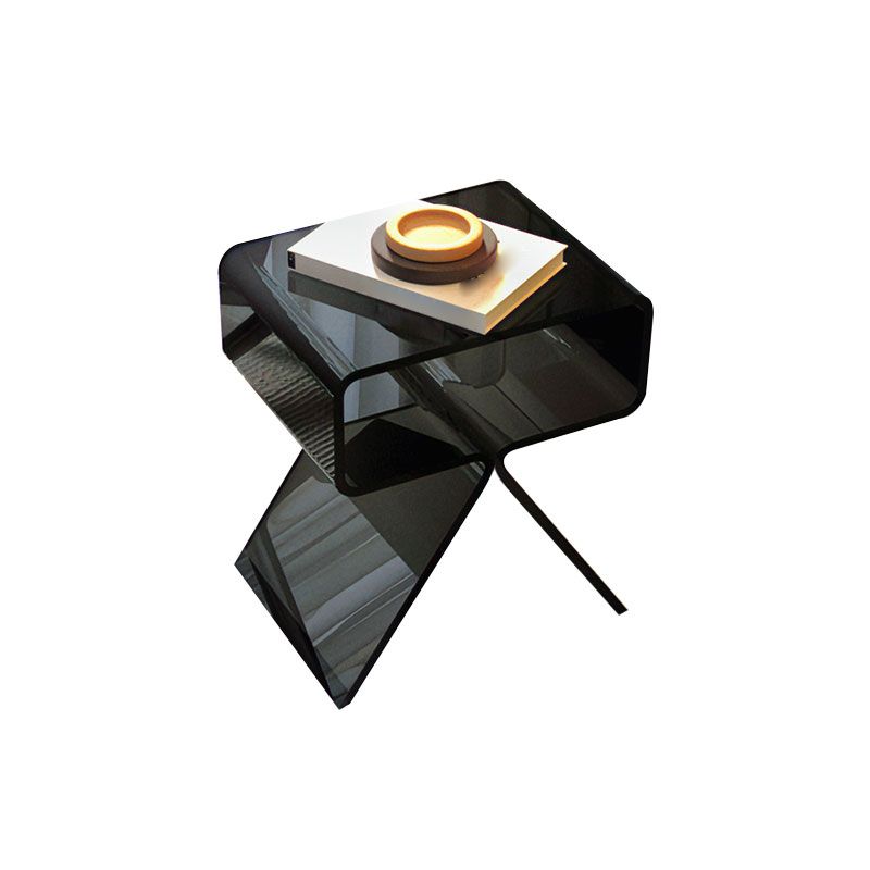 Modernistic Geometric Accent Side Table Acrylic Sofa Side Accent Table Clearhalo 'Coffee & Accent Tables' 'End & Side Tables' 'end_side_tables' 'furn' 'furn_end_side_tables' 'Furniture' 'Living Room Furniture' 1200x1200_38f9c15f-dda2-49d0-a4f6-ffd8dd74e8dc