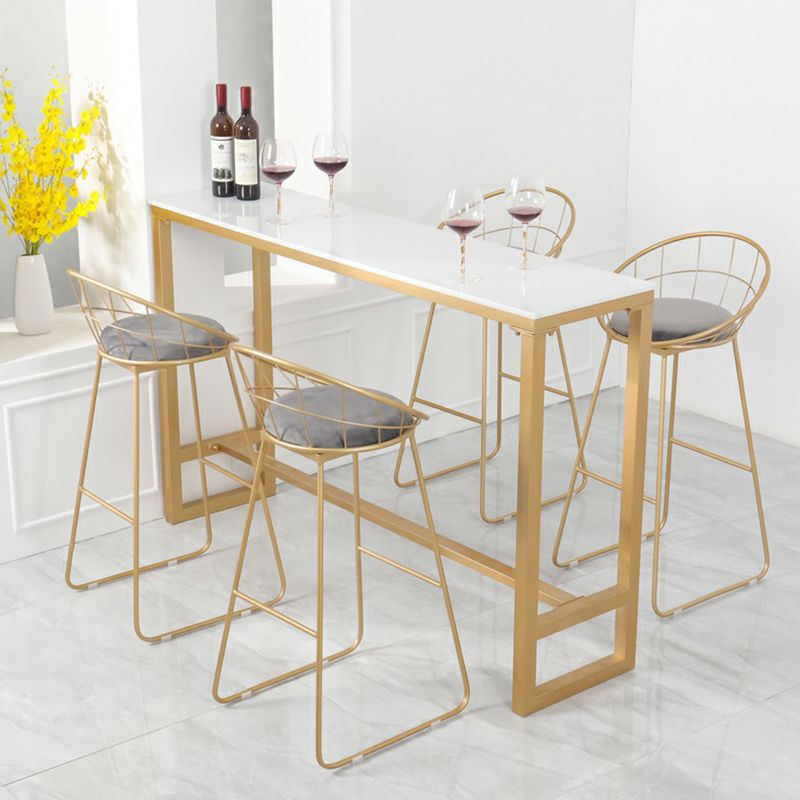 Stone Bar Dining Table Glam Style Rectangle Bar Table with Trestle for Dining Room Clearhalo 'Bar Furniture' 'Bar Tables' 'bar_tables' 'furn' 'furn_bar_tables' 'Furniture' 'Kitchen & Dining Furniture' 1200x1200_38fa093d-cbf1-4d83-92ab-78f660ede04d