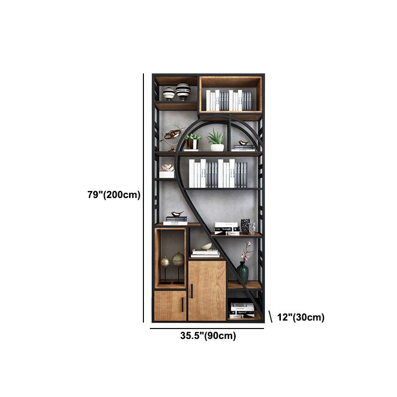 79"H Bookcase Open Back Industrial Style Bookshelf for Study Room Home Office Clearhalo 'Bookcases' 'furn' 'furn_bookcases' 'Furniture' 'furniture_bookcases' 'Office Furniture' 1200x1200_38fab660-354a-4908-8516-31ff6b7bef82