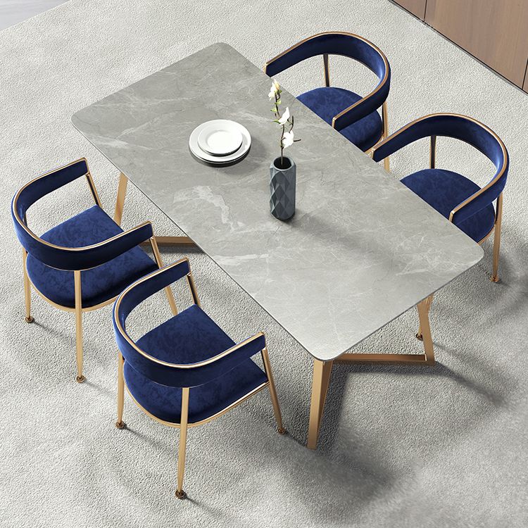 Metal Traditional Luxury Rectangle Table Sintered Stone Table with Sled Base Clearhalo ' dining_table' 'Dining Tables & Seating' 'Dining Tables' 'furn' 'furn_dining_table' 'Furniture' 'furniture_dining_table' 'Kitchen & Dining Furniture' 'kitchen&dining_furn' 'kitchen' 'kitchen_dining_table' 1200x1200_38fb3db5-a414-453f-8183-097b0acea35c