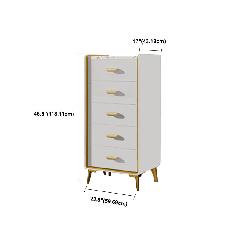 Cassa di legno in oro in oro in stile glam con cassetti multipla