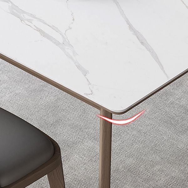Modern Style Dining Table Sintered Stone 4 Legs Table for Home