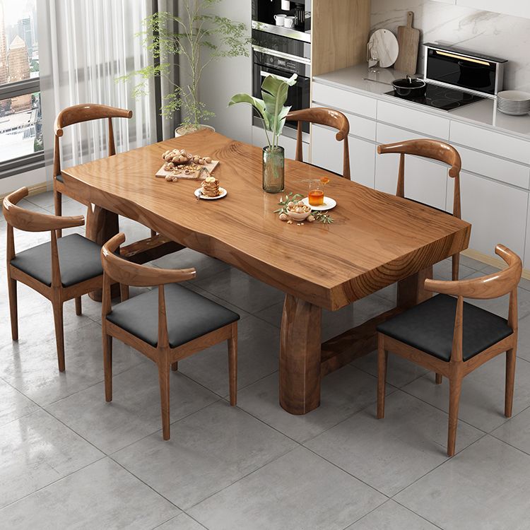 Simple Solid Wood Brown Dining Table Rectangle Shape Standard Dining Table for Kitchen Clearhalo ' dining_table' 'Dining Tables & Seating' 'Dining Tables' 'furn' 'furn_dining_table' 'Furniture' 'furniture_dining_table' 'Kitchen & Dining Furniture' 'kitchen&dining_furn' 'kitchen' 'kitchen_dining_table' 1200x1200_38fcf0f2-20f1-4a33-a073-f2411ef399b7