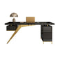 Black and White Writing Desk Glass Office Desk Pedestal with File Cabinet Clearhalo 'furn' 'furn_office_desk' 'Furniture' 'Office Desks' 'Office Furniture' 'office_desk' 1200x1200_38fd057a-4d62-4386-b3f3-61b15e02e4fd