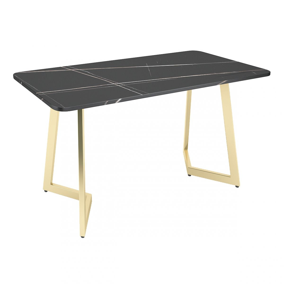 Industrial Style Sintered Stone Dinner Room Kitchen Table Black Table with Gold Frame Clearhalo ' dining_table' 'Dining Tables & Seating' 'Dining Tables' 'furn' 'furn_dining_table' 'Furniture' 'furniture_dining_table' 'Kitchen & Dining Furniture' 'kitchen&dining_furn' 'kitchen' 'kitchen_dining_table' 1200x1200_38fd7e45-561f-415b-b6cd-ce000ebbc799