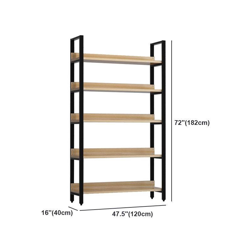 Vertical Industrial Etagere Bookshelf Steel Frame Solid Wood Shelf Bookshelf Clearhalo 'Bookcases' 'furn' 'furn_bookcases' 'Furniture' 'furniture_bookcases' 'kitchen' 'kitchen_bookcases' 'Living Room Furniture' 'Office Furniture' 1200x1200_38fdc57b-500c-4fed-9eaf-525a983077b9