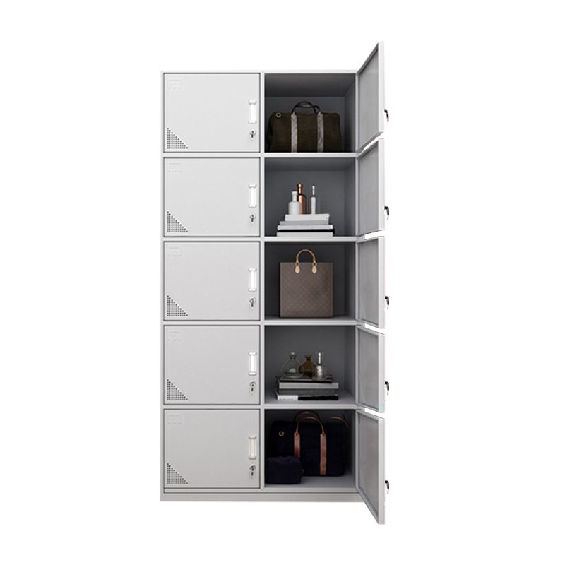 Steel White Storage Cabinet with Hinged Door Modern Cabinet for Bathroom
