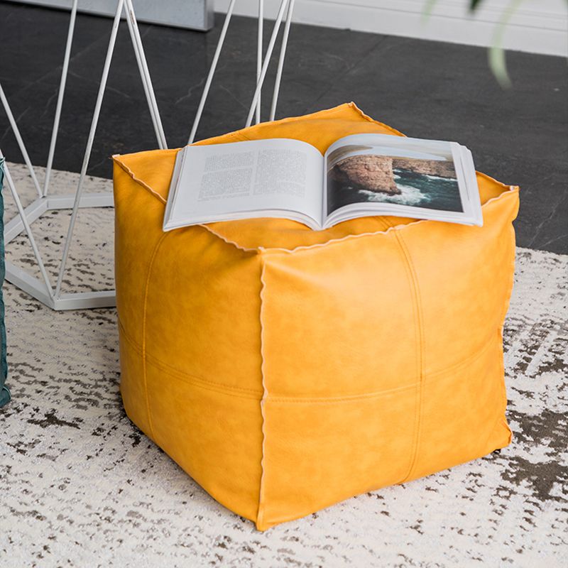 Modern Square Pouf Leather Water Resistant Pouf for Living Room Clearhalo 'furn' 'furn_ottomans_poufs' 'Furniture' 'Living Room Furniture' 'Ottomans & Poufs' 'ottomans_poufs' 1200x1200_38fdd638-c19f-4e56-8158-ac3889daecad