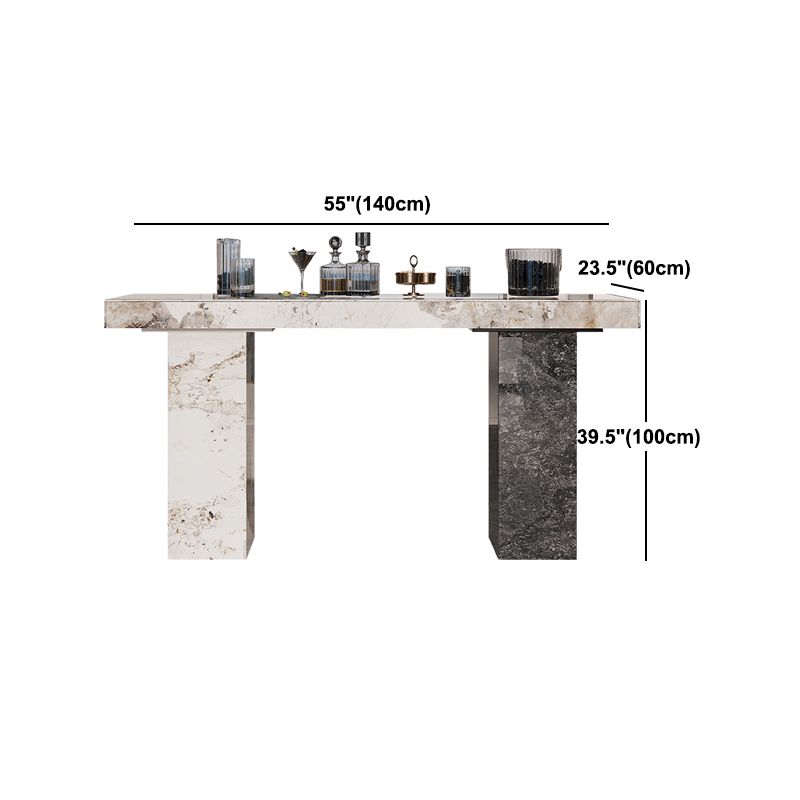 Modern Pub Dining Set 1/2/3/4/5 Pieces Stone Top Rectangle Indoor Counter Height Pub Set Clearhalo 'Bar Furniture' 'furn' 'furn_home_bar_bar_sets' 'Furniture' 'Home Bars & Bar Sets' 'home_bar_bar_sets' 'Kitchen & Dining Furniture' 1200x1200_38fec58b-4d3b-434c-a8a5-ac32b5948fd1