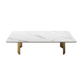 Glam Sled Coffee Table Slate Rectangular Cocktail Table for Home