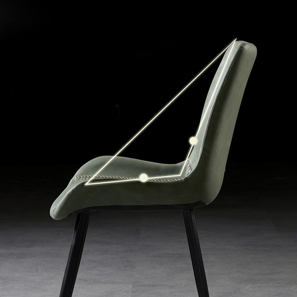 Industrial Design Solid Back Dining Side Chair Leather Arm Dining Side Chair Clearhalo ' kitchen&dining_furn' 'Dining Chairs' 'Dining Tables & Seating' 'dining_chair' 'furn' 'furn_dining_chair' 'Furniture' 'furniture_dining_chair' 'Kitchen & Dining Furniture' 'kitchen' 1200x1200_3900de19-ec24-4b97-8bc3-3e531f534487