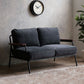 Contemporary Square Arm Loveseat with Loose Back for 2 People