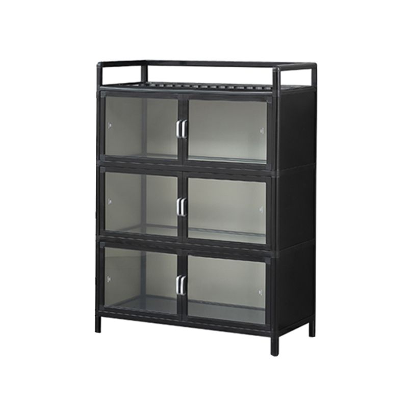 Mesa del aparador metálico espejo de Buffet negro moderno para sala de estar