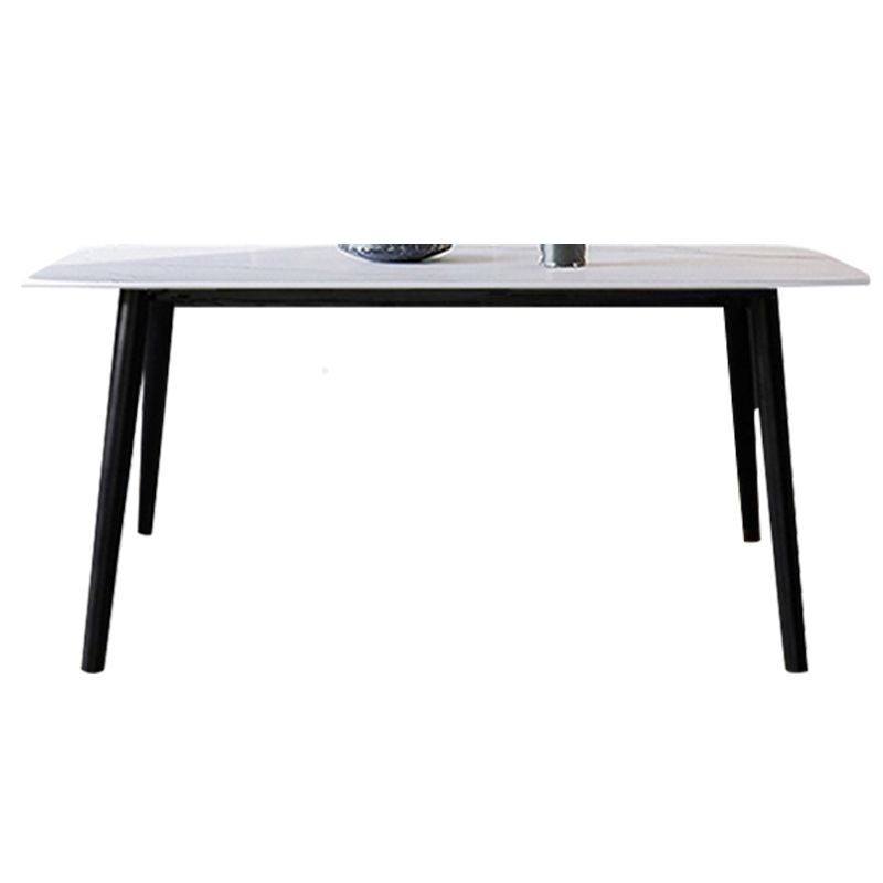 Industrial Sintered Stone Dining Table Rectangle Table with Wooden 4 Legs Clearhalo 'Dining Tables & Seating' 'Dining Tables' 'dining_table' 'furn' 'furn_dining_table' 'Furniture' 'Kitchen & Dining Furniture' 1200x1200_39029549-feb8-4ed2-a565-0aebe9138a9a