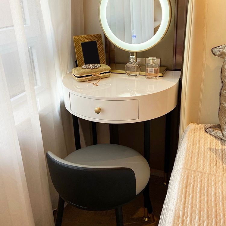 Modern Semicircle Slate Top Table Makeup Vanity with Drawers Clearhalo 'Bedroom Furniture' 'furn' 'furn_makeup_vanities' 'Furniture' 'Makeup Vanities' 'makeup_vanities' 1200x1200_390324d1-04d7-4050-a236-f9821dee349d