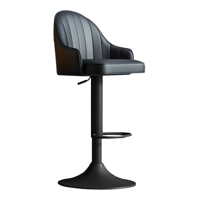 Glam Dining Stools Adjustable Height Bar Stools with Metal Base