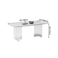 Modern White Dining Table Rectangle Sintered Stone Dining Table with Acrylic Base Clearhalo ' dining_table' 'Dining Tables & Seating' 'Dining Tables' 'furn' 'furn_dining_table' 'Furniture' 'furniture_dining_table' 'Kitchen & Dining Furniture' 'kitchen&dining_furn' 'kitchen' 'kitchen_dining_table' 1200x1200_3905a080-9b45-406c-bc4d-9351843b9ffd