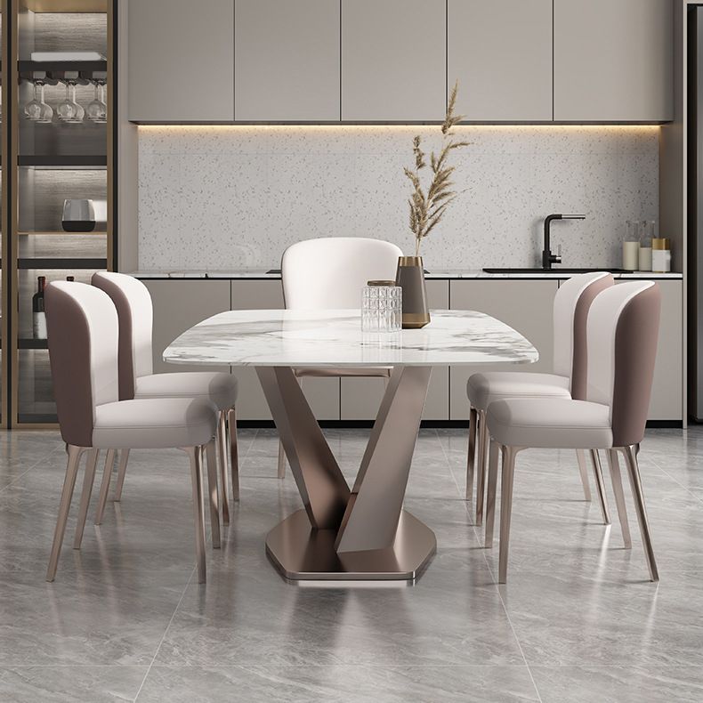 現代の長方形テーブルセット1/4/5/6/7ピースキッチン用ダイニングセット