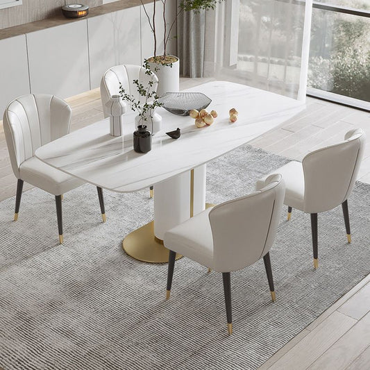 Luxury 1/4/5/6/7 Pieces Dining Set Sintered Stone Dining Table with Leather Chairs Clearhalo 'Dining Room Sets' 'Dining Tables & Seating' 'dining_room_set' 'furn' 'furn_dining_room_set' 'Furniture' 'furniture_dining_room_set' 'Kitchen & Dining Furniture' 1200x1200_39066e1d-8dd7-4302-8c70-8fcfbc5d3a2d