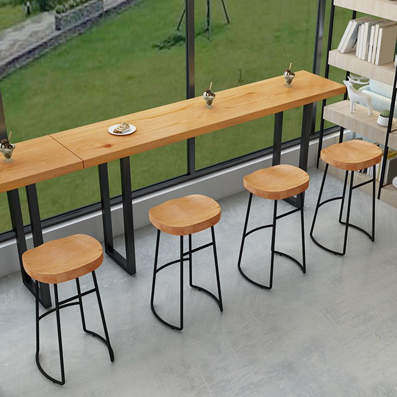 Modern Solid Wood Bar Table Sled Base Dining Table for Kitchen Living Room Coffee Room Clearhalo 'Bar Furniture' 'Bar Tables' 'bar_tables' 'furn' 'furn_bar_tables' 'Furniture' 'Kitchen & Dining Furniture' 1200x1200_3907a093-a889-4025-91c3-3a0a29039904