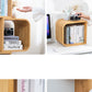 Natural Geometric Bookcase Contemporary Open Back Bamboo Shelf