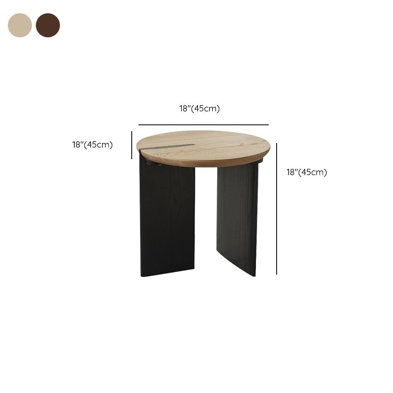 Round Brown Wooden Coffee Table Nordic 1 Single Cocktail Table