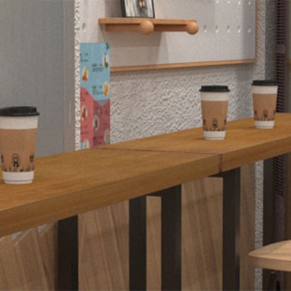 Solid Wood Rectangle Bistro Table with Metal Frame for Living Room Clearhalo 'Bar Furniture' 'Bar Tables' 'bar_tables' 'furn' 'furn_bar_tables' 'Furniture' 'Kitchen & Dining Furniture' 1200x1200_390bb08a-e07d-4770-9a7d-dc570a287305