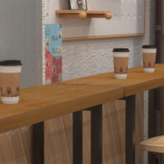 Solid Wood Rectangle Bistro Table with Metal Frame for Living Room Clearhalo 'Bar Furniture' 'Bar Tables' 'bar_tables' 'furn' 'furn_bar_tables' 'Furniture' 'Kitchen & Dining Furniture' 1200x1200_390bb08a-e07d-4770-9a7d-dc570a287305