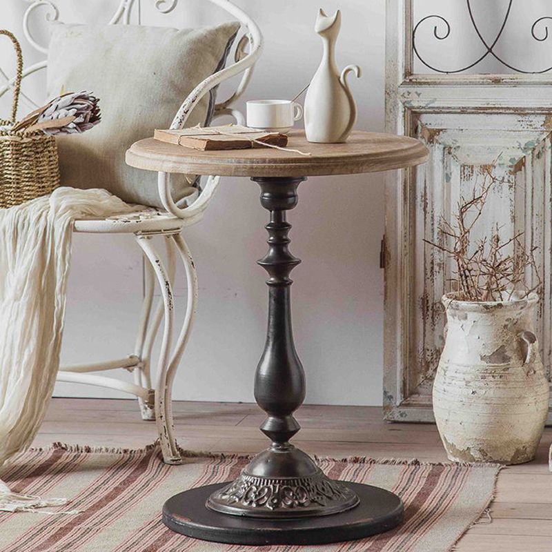 Set tavolino da caffè in legno invecchiato country francese per soggiorno