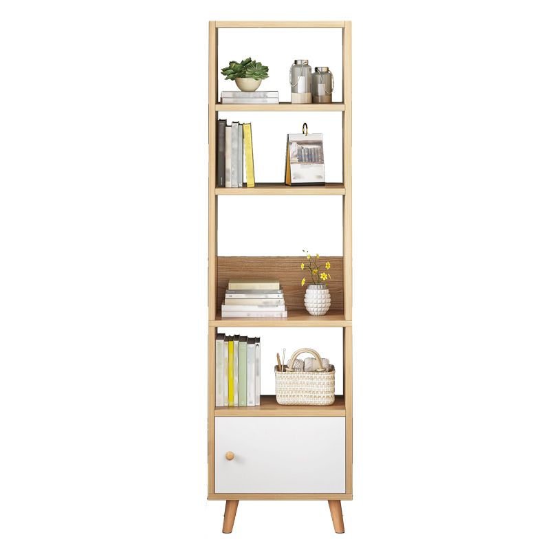 Scandinavian Manufactured Wood Standard Bookshelf Vertical Open Bookshelf with Door Clearhalo 'Bookcases' 'furn' 'furn_bookcases' 'Furniture' 'furniture_bookcases' 'kitchen' 'kitchen_bookcases' 'Living Room Furniture' 'Office Furniture' 1200x1200_390ebec3-e1d5-45dd-b0e1-e2e7e5a30df1