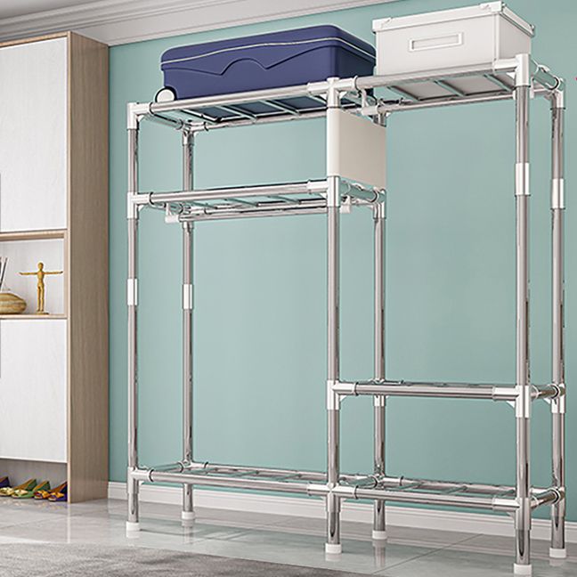 Metal Frame Home Wardrobe Armoire Modern Style Wardrobe with Shelves