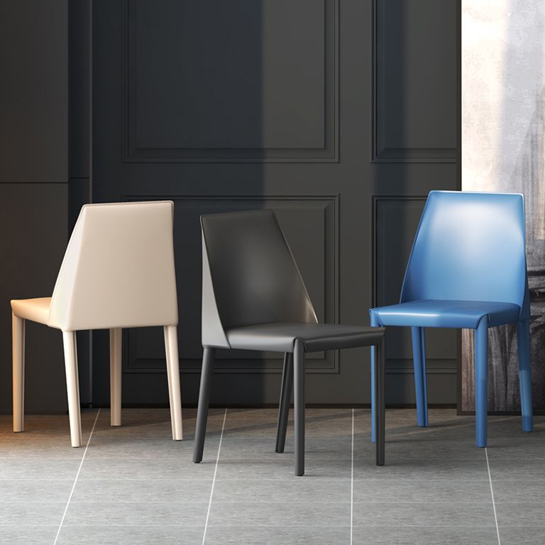 Modern Style Leather Dining Chair Matte Color Kitchen Side Parsons Chair Clearhalo ' kitchen&dining_furn' 'Dining Chairs' 'Dining Tables & Seating' 'dining_chair' 'Furniture' 'furniture_dining_chair' 'Kitchen & Dining Furniture' 'kitchen' 1200x1200_390fafbb-1a91-4265-96a2-b5e4b9e09ea8