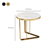 Tavolo laterale in ardesia rotondo della metà del secolo tavolo da piedistallo lussuoso