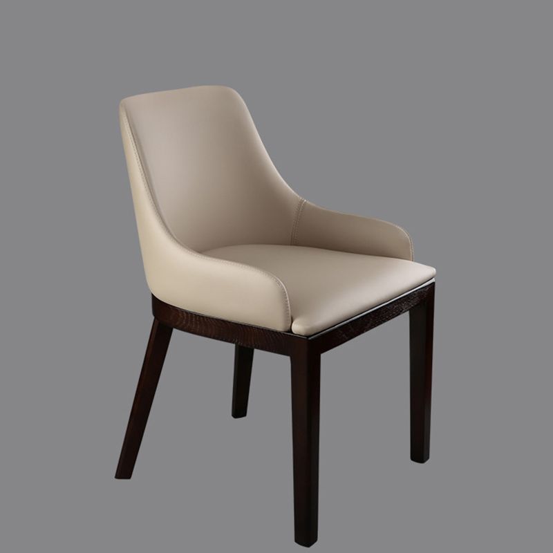 Contemporary Upholstered Arm Chair Solid Wood Home Dining Chair