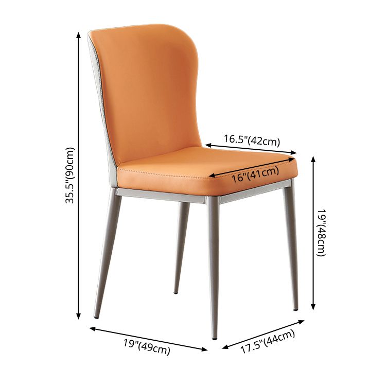 Contemporary Style Metal Dining Chair Wingback Side Armless Chairs (Set of 2) Clearhalo ' kitchen&dining_furn' 'Dining Chairs' 'Dining Tables & Seating' 'dining_chair' 'furn' 'furn_dining_chair' 'Furniture' 'furniture_dining_chair' 'Kitchen & Dining Furniture' 'kitchen' 1200x1200_39126454-e768-4af2-b14b-b656372e2616