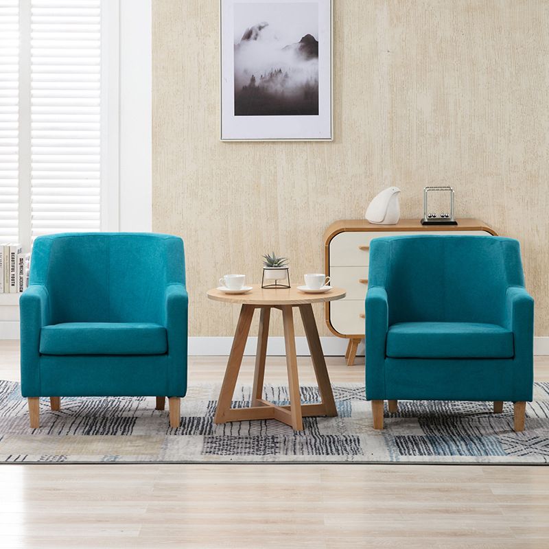 27,55 "W Velvet Arm Chaid Basic 4 jambes Accent Chaise avec dos serré et bras carrés