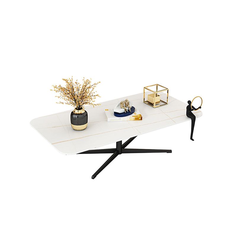 Table basse abstraite Rectangle Slate / Marble Top Cake Cocktail Table