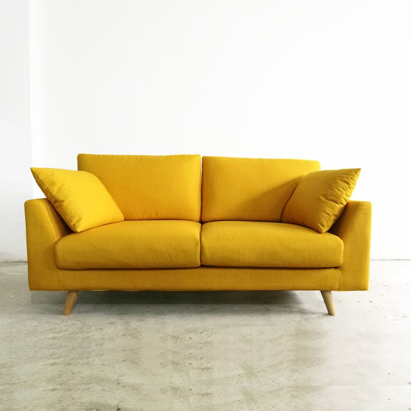 32,3 "h Linen contemporaneo il braccio svasato con cuscini con cuscini